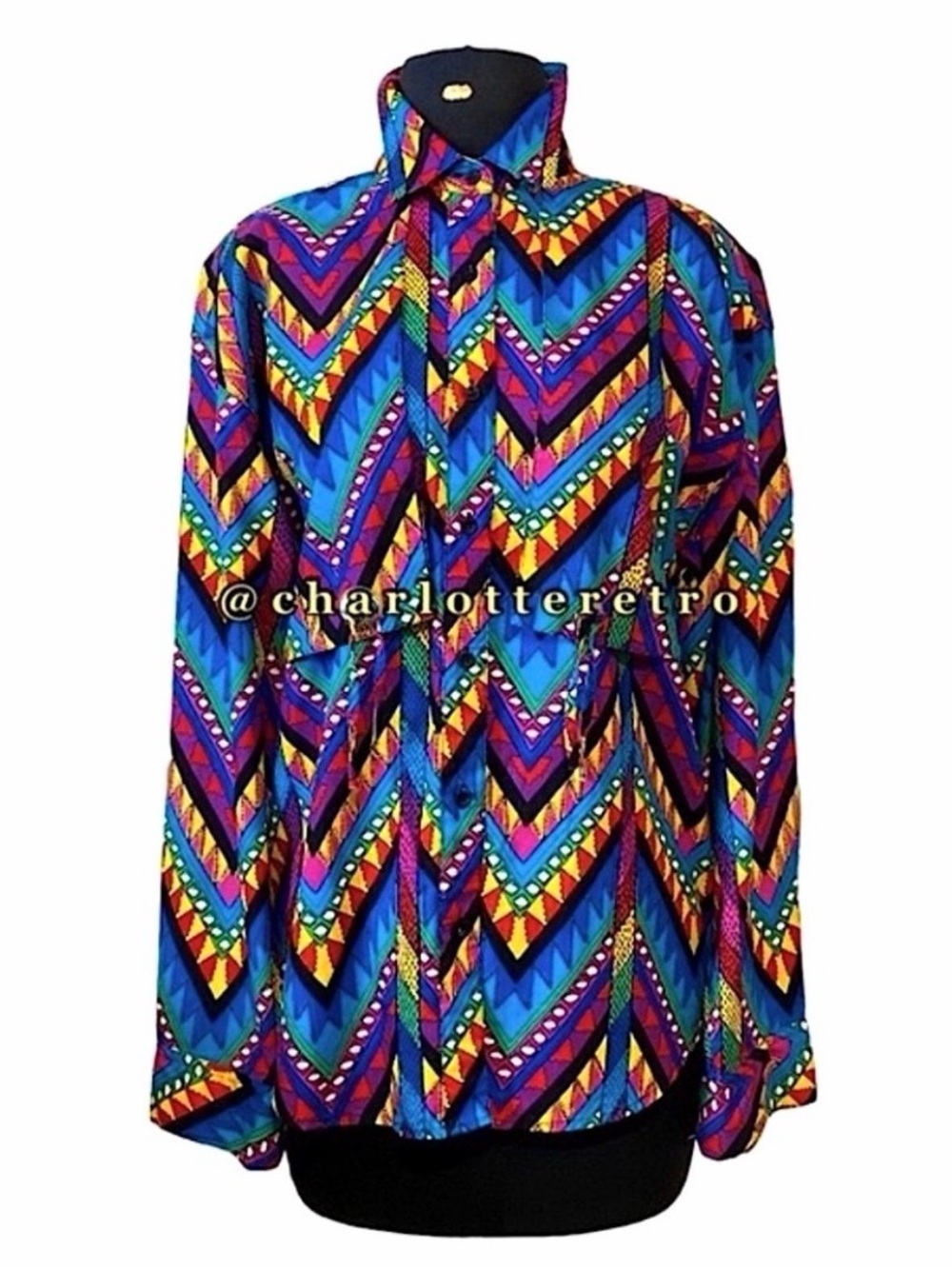 vtg Wrangler Western Wear • Aztec Print Button Down